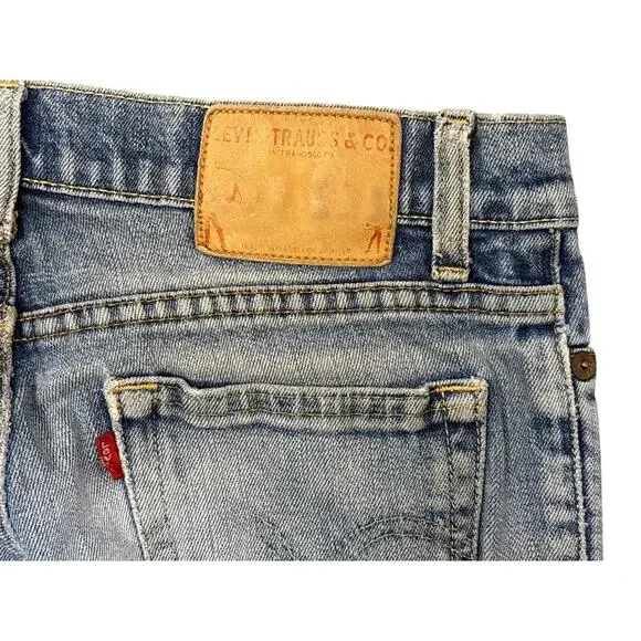 Y2K Levi’s 518 Superlow 28 M blue denim Jeans made in USA flared women’s - Picture 6 of 7